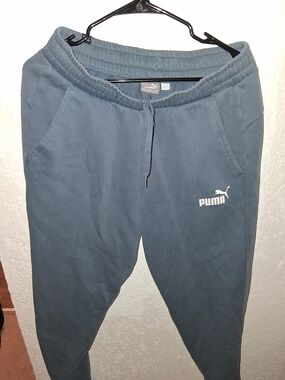 Puma Slate Blue Drawstring Logo Sweatpants